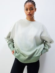 Grün - Weiches, langes, schweres Sweatshirt mit Farbverlauf und Dip-Dye-Effekt in Übergröße - Bild 1 von 4