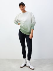 Grün - Weiches, langes, schweres Sweatshirt mit Farbverlauf und Dip-Dye-Effekt in Übergröße - Bild 2 von 4
