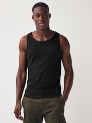 Black 100% Cotton Vests 5 Pack - Image 2 of 7