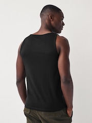 Black 100% Cotton Vests 5 Pack - Image 3 of 7