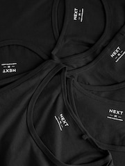Black 100% Cotton Vests 5 Pack - Image 6 of 7