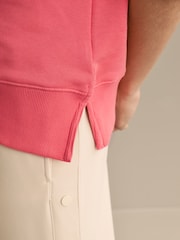 Coral Pink Essentials Longline Relaxed Fit Cotton Sweatshirt - Image 4 of 6