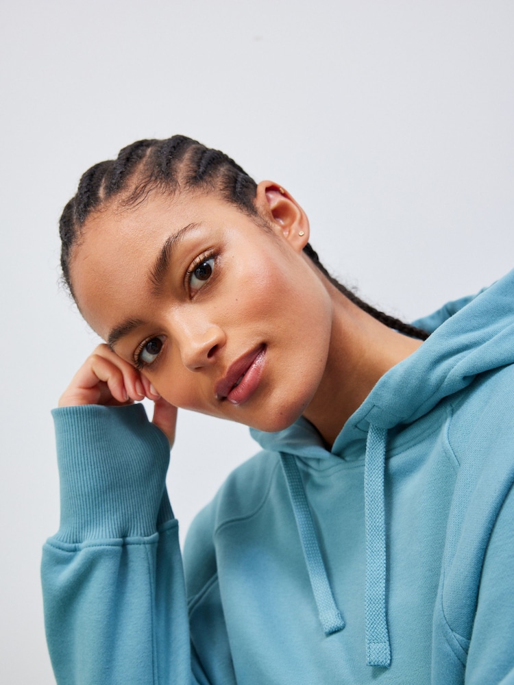 Bleu de sarcelle - Sweat à capuche long actif - Image 4 of 6