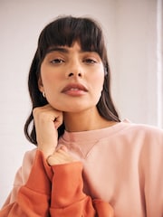 Orange - Weiches, langes, schweres Sweatshirt mit Farbverlauf und Dip-Dye-Effekt in Übergröße - Bild 5 von 7