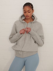 Grey Active Soft Touch Longline Zip Up Hoodie - Image 3 of 7
