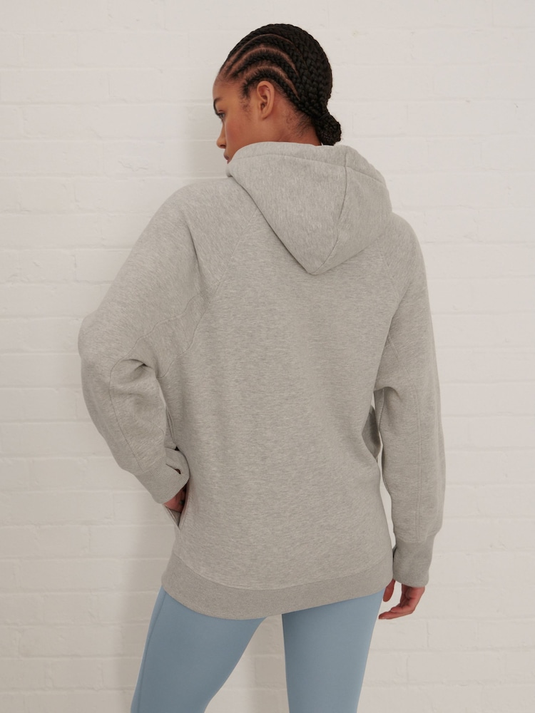Grey Active Soft Touch Longline Zip Up Hoodie - Image 4 of 7