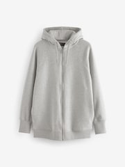 Grey Active Soft Touch Longline Zip Up Hoodie - Image 7 of 7