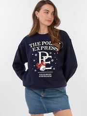Brands In Blue Polar Express Bell Still Ring Christmas Sweat Top - Image 1 of 5