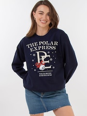 Brands In Blue Polar Express Bell Still Ring Christmas Sweat Top - Image 2 of 5