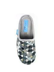 Lunar Grey Crackle Spotty Mule Slippers - Image 4 of 4