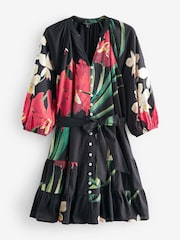 Black Kew Collection Belted Mini Dress - Image 4 of 6