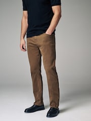 Tan Brown Premium Laundered 5 Pocket Trousers - Image 1 of 10