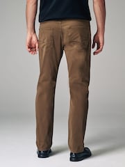 Tan Brown Premium Laundered 5 Pocket Trousers - Image 2 of 10