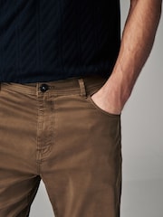 Tan Brown Premium Laundered 5 Pocket Trousers - Image 5 of 10