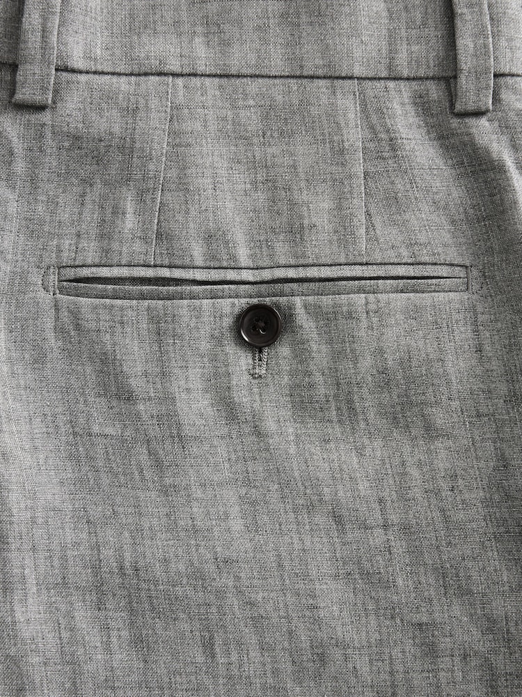 Light Grey Slim Fit Signature Leomaster 100% Linen Suit: Trousers - Image 11 of 11