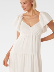Forever New White Pure Linen Karissa Maxi Dress - Image 3 of 4
