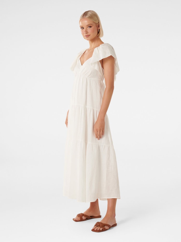 Forever New White Pure Linen Karissa Maxi Dress - Image 4 of 4