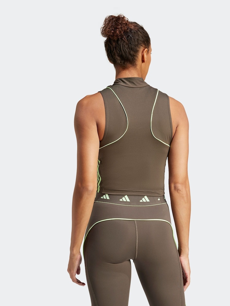 adidas Green Hyperglam Colour Pop Training Tank Top - Image 2 of 5