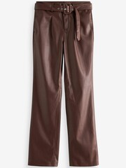 Kastanienbraun - PU-Hose mit Gürtel - Bild 6 von 6