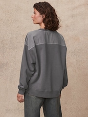 Anthrazitgrau - Sweatshirt mit Rundhalsausschnitt 100% Baumwolle - Bild 3 von 7