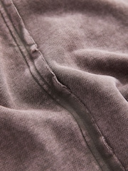 Faded Purple Washed Exposed Seam Crew Neck 100% Cotton Sweatshirt - Image 6 of 6