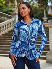 Sosandar Blue Knot Front Shirt - Image 1 of 5