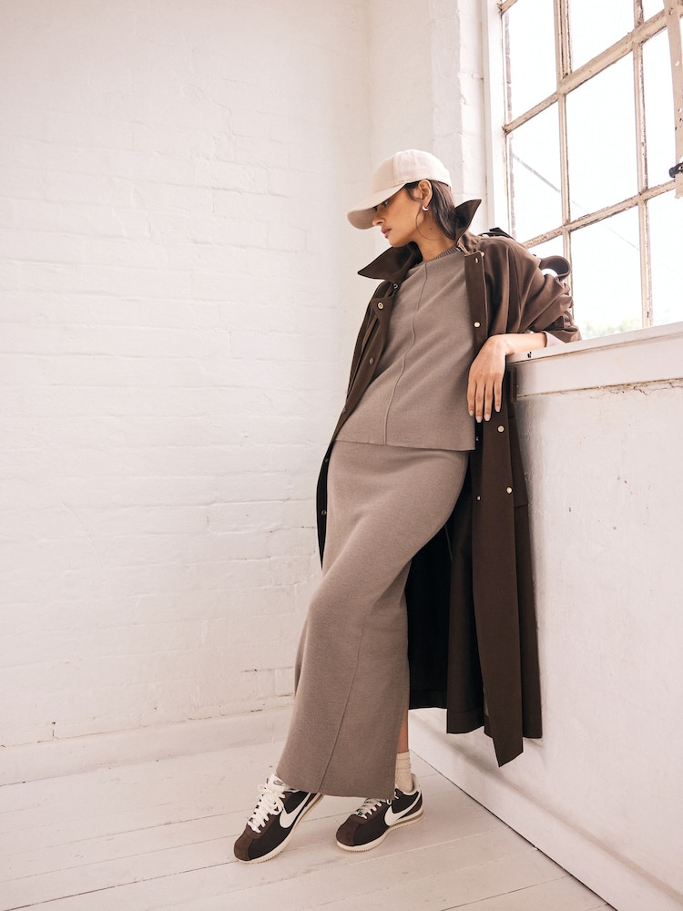 neutre - Col rond Cosy Soft Touch Rib Detail Seam Pull - Image 3 of 7