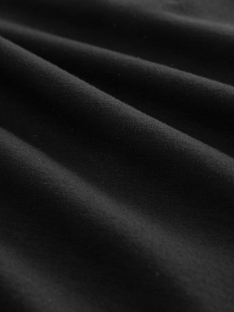 Black Slinky Smart Collared Polo Sweat Top - Image 6 of 6