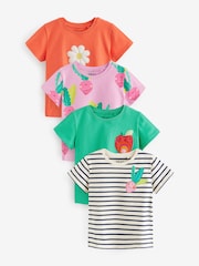 Green Veggie Short Sleeve 100% Cotton T-Shirts 4 Pack (3mths-7yrs) - Image 1 of 7