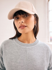 Grey Cosy Soft Touch Rib Seam Detail Crew Neck Jumper - Image 4 of 7