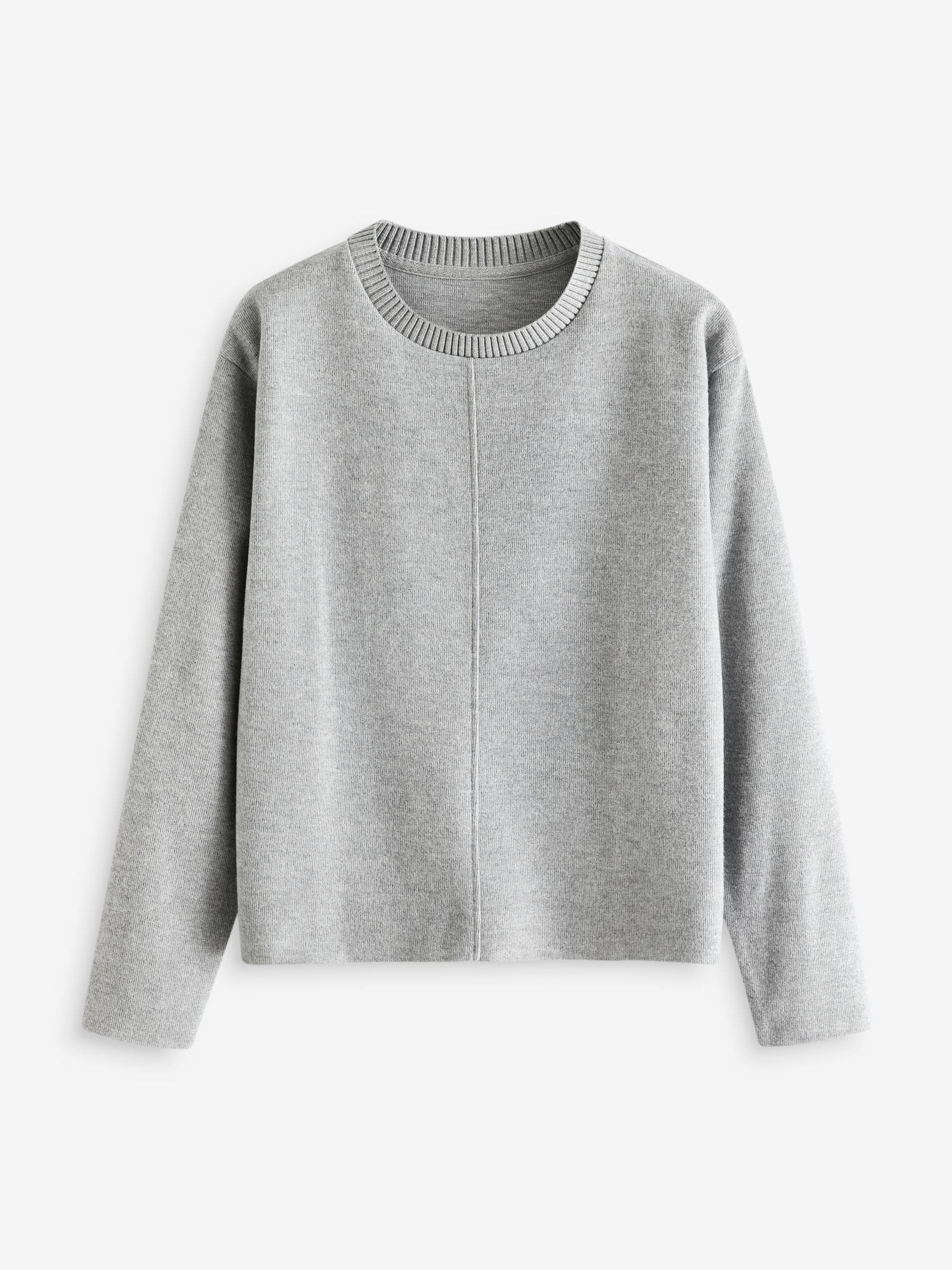 Grey crew neck jumper shop