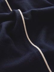 Navy Wide Leg Trousers With Linen - Image 7 of 7