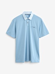 White/Blue/Green Smart Collar Regular Fit Short Sleeve Jersey Polo Shirts 3 Pack - Image 3 of 12