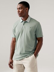 White/Blue/Green Smart Collar Regular Fit Short Sleeve Jersey Polo Shirts 3 Pack - Image 8 of 12