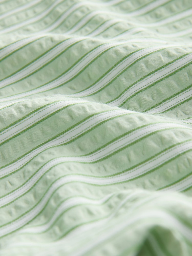 Green Textured Stripe Wide Leg Trousers - Image 6 of 6