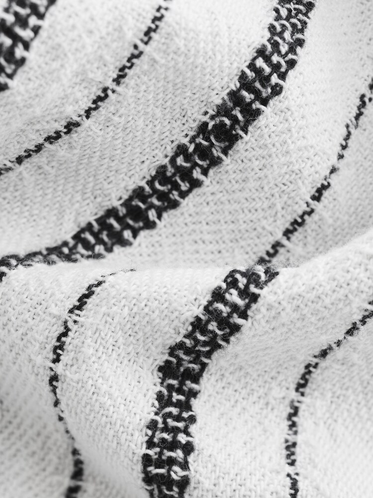 Black/White 100% Cotton Textured Stripe Trousers - Image 7 of 7 Black/White 100% Cotton Textured Stripe Trousers - Image 7 of 7