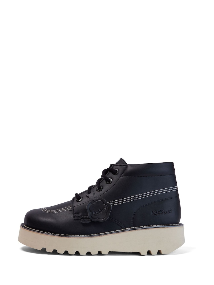 Kickers Black Hi Stack Boots - Image 2 of 6