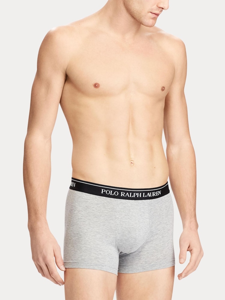 Polo Ralph Lauren Grey Stretch Cotton Boxers 3 Pack - Image 5 of 6