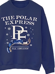 Brands In Blue Polar Express All Aboard Christmas Sweat Top - Image 4 of 5