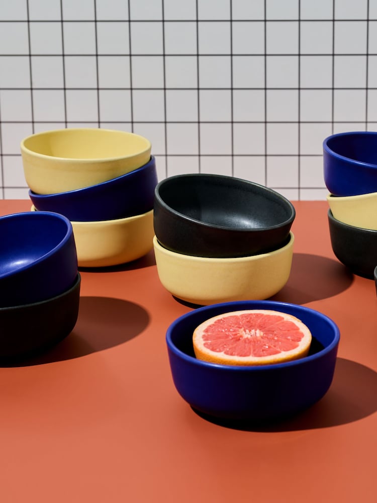 Curateology Set of 4 Canary Yellow LoHo Reactive Glaze Cereal Bowls - Image 1 of 5