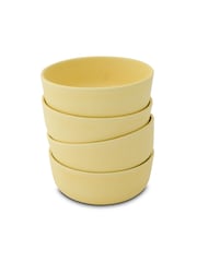 Curateology Set of 4 Canary Yellow LoHo Reactive Glaze Cereal Bowls - Image 3 of 5