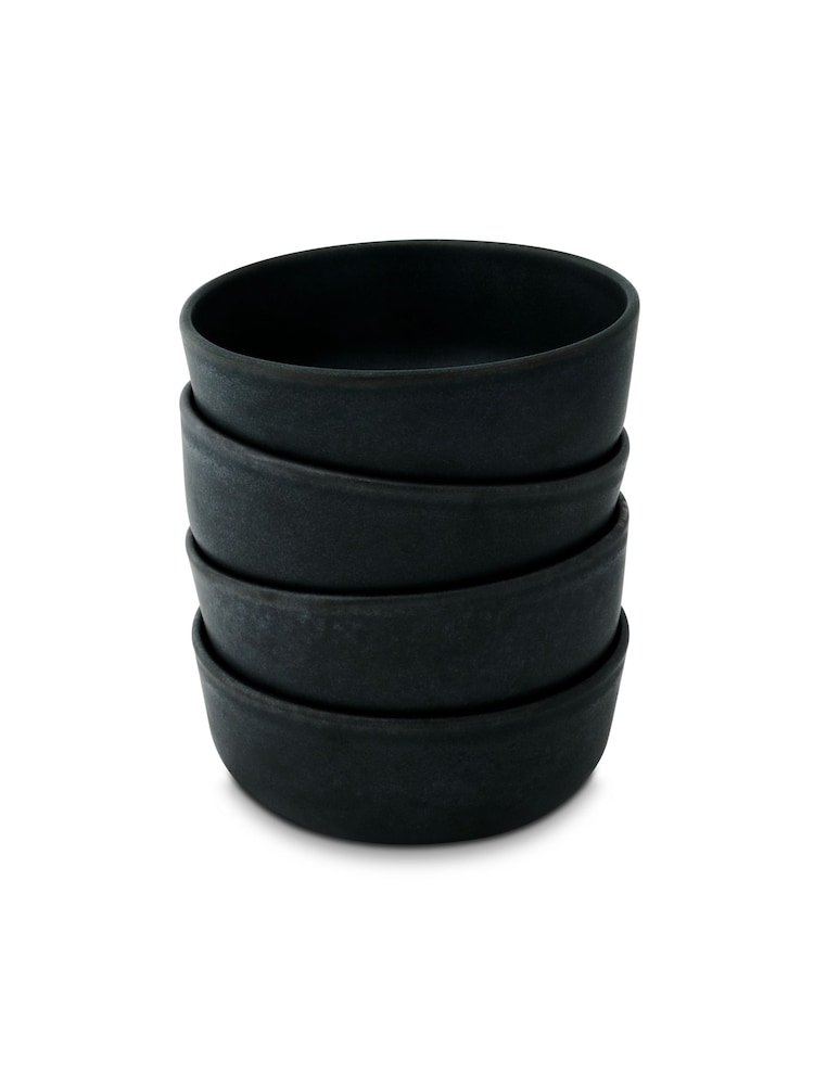 Curateology Set of 4 Charcoal LoHo Reactive Glaze Cereal Bowls - Image 1 of 5