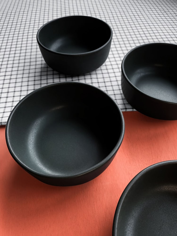 Curateology Set of 4 Charcoal LoHo Reactive Glaze Cereal Bowls - Image 5 of 5