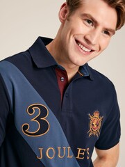 Joules Embellished Navy Blue Classic Fit Polo Shirt - Image 4 of 6