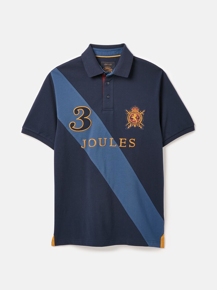 Joules Embellished Navy Blue Classic Fit Polo Shirt - Image 6 of 6 Joules Embellished Navy Blue Classic Fit Polo Shirt - Image 6 of 6