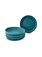 Curateology Set of 4 Forest Green LoHo Reactive Glaze Pasta Bowls - Image 3 of 5