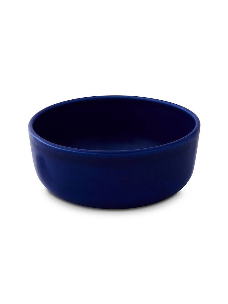 Curateology Set of 4 Cobalt Blue LoHo Reactive Glaze Cereal Bowls - Image 2 of 5