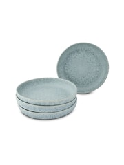 Curateology Set of 4 Cloud Grey LoHo Reactive Glaze Pasta Bowls - Image 3 of 5