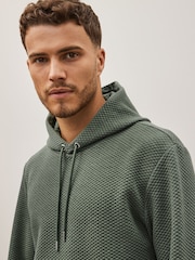 Sage Green Hooded Premium Textured Overhead Hoodie - Image 1 of 9