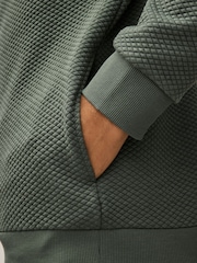 Sage Green Hooded Premium Textured Overhead Hoodie - Image 6 of 9